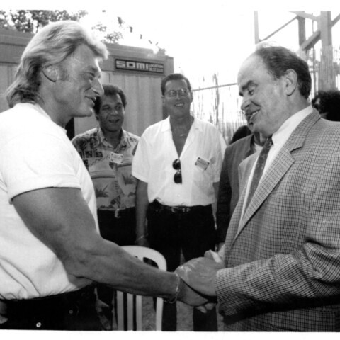 Georges Marchais et Johnny Halliday - fête de l'Huma - 1991